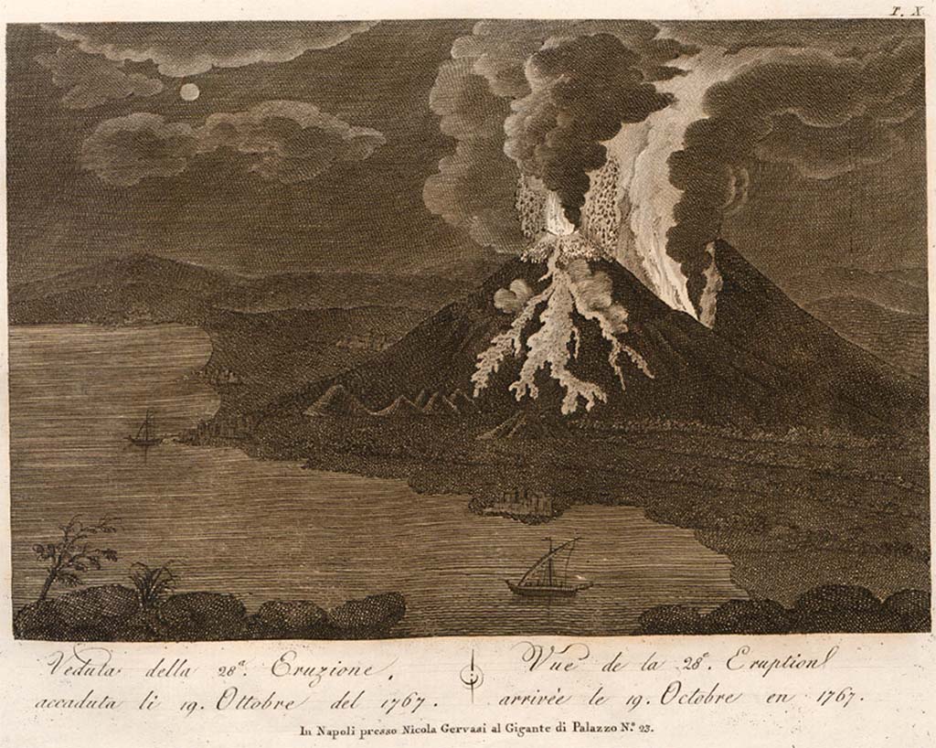 Vesuvius Eruption 19th October 1767 Drawing Of Eruption Made In 1805see Della Torre Nicola 1849